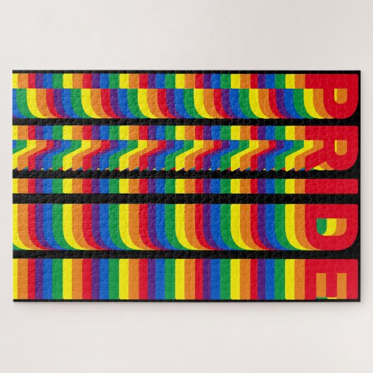 Stolz lgbt lgbtq que Gay Regenbogenmuster schwarz Puzzle (Horizontal)