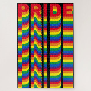 Stolz lgbt lgbtq que Gay Regenbogenmuster schwarz Puzzle