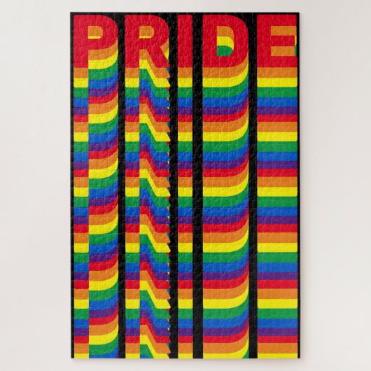 Stolz lgbt lgbtq que Gay Regenbogenmuster schwarz Puzzle (Vertikal)