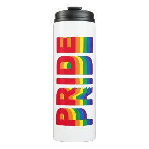 Stolz lgbt lgbtq quee Gay Regenbogenfarben weiß Thermosbecher