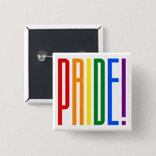 Stolz! LGBT-Regenbogenfarben-Logo Button (Vorne & Hinten)