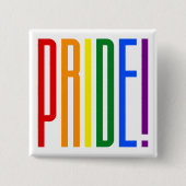Stolz! LGBT-Regenbogenfarben-Logo Button (Vorderseite)