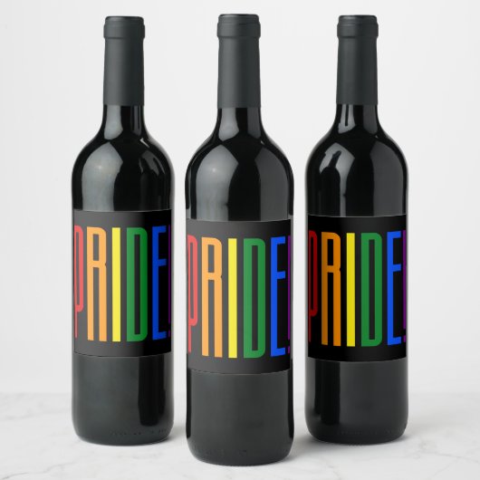 Stolz! LGBT-Regenbogenfarben-Logo Weinetikett (Flaschen)