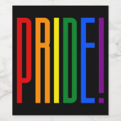 Stolz! LGBT-Regenbogenfarben-Logo Weinetikett (Einzelnes Label)
