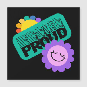 Stolz. LGBT+Stolz. Regenbogenliebhaber mit Sonnenb Magnetkarte