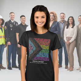 Stolz LGBT Vielfalt Regenbogen Wortwolke Weiblich T-Shirt