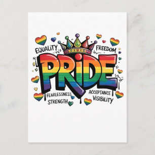 Stolz LGBTQ Akzeptanz LGBT 4. Juli Flagge USA Postkarte