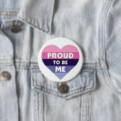 Stolz LGBTQ+ Allesexual Pride Flag Herz Button (Beispiel)