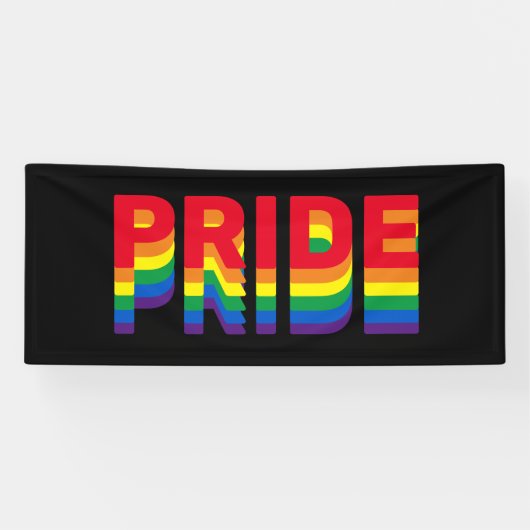 Stolz lgbtq que Gay Regenbogen Retro schwarz Banner (Horizontal)