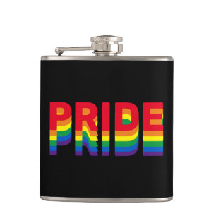 Stolz lgbtq que Gay Regenbogen Retro schwarz Flachmann
