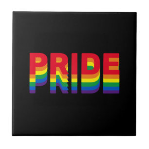 Stolz lgbtq que Gay Regenbogen Retro schwarz Fliese
