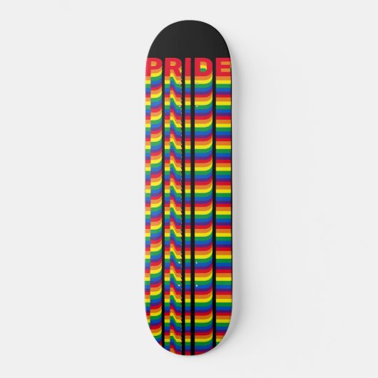 Stolz lgbtq que Gay Regenbogen Retro schwarz Skateboard (Vorderseite)