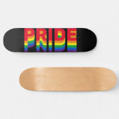 Stolz lgbtq que Gay Regenbogen Retro schwarz Skateboard (Horizontal)