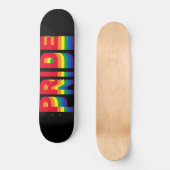 Stolz lgbtq que Gay Regenbogen Retro schwarz Skateboard (Vorderseite)