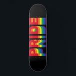 Stolz lgbtq que Gay Regenbogen Retro schwarz Skateboard<br><div class="desc">Pride lgbt lgbtq que Gay Regenbogen Retrofarben schwarze Skateboard</div>