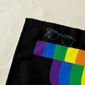 Stolz lgbtq que Gay Regenbogen Retro schwarz Strandtuch (Beispiel)