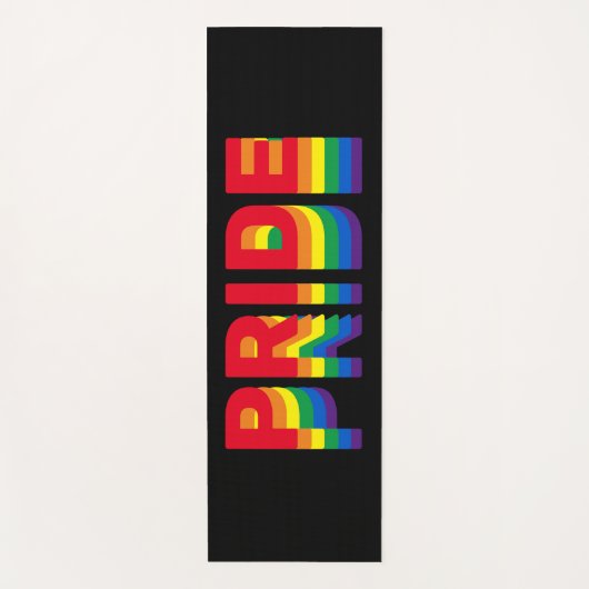Stolz lgbtq que Gay Regenbogen Retro schwarz Yogamatte (Vorderseite)