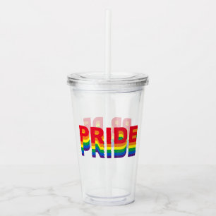 Stolz lgbtq quee Gay Regenbogen-Retrofarben Acryltrinkbecher