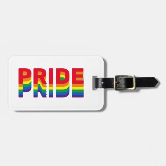 Stolz lgbtq quee Gay Regenbogen-Retrofarben Gepäckanhänger (Vorderseite horizontal)