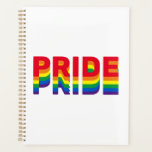 Stolz lgbtq quee Gay Regenbogen-Retrofarben Planer<br><div class="desc">Pride lgbt lgbtq que Gay Regenbogen Retro Farben Typografie White moderne Planner.</div>