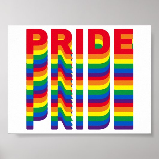 Stolz lgbtq quee Gay Regenbogen-Retrofarben Poster (Vorne)