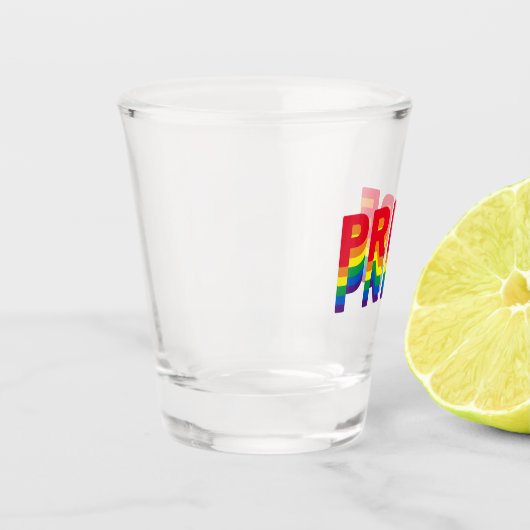 Stolz lgbtq quee Gay Regenbogen-Retrofarben Schnapsglas (Links)