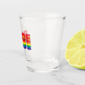 Stolz lgbtq quee Gay Regenbogen-Retrofarben Schnapsglas (Rechts)