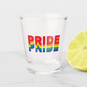 Stolz lgbtq quee Gay Regenbogen-Retrofarben Schnapsglas