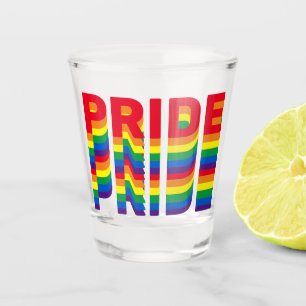 Stolz lgbtq quee Gay Regenbogenfarben Muster Schnapsglas
