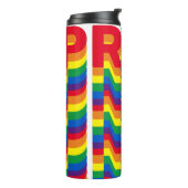 Stolz lgbtq quee Gay Regenbogenfarben Muster Thermosbecher (Nach links gedreht)