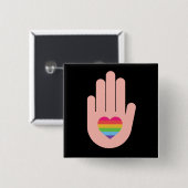 Stolz lgbtq quee Liebe. Regenbogenfarbe Button (Vorne & Hinten)