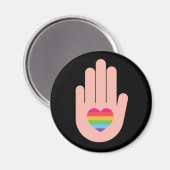 Stolz lgbtq quee Liebe. Regenbogenfarbe Magnet (Vorderseite/Rückseite)