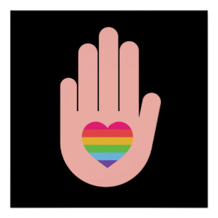 Stolz lgbtq quee Liebe. Regenbogenfarbe Poster