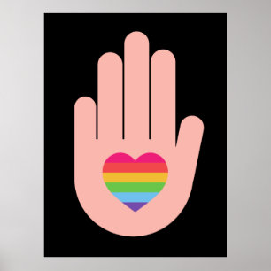 Stolz lgbtq quee Liebe. Regenbogenfarbe Poster