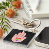 Stolz lgbtq quee Liebe. Regenbogenfarbtaste Schlüsselanhänger (Vorderseite rechts)