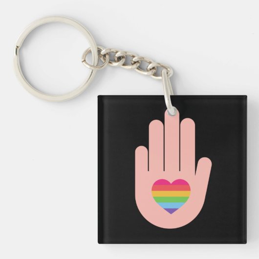 Stolz lgbtq quee Liebe. Regenbogenfarbtaste Schlüsselanhänger (Vorderseite)