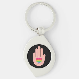 Stolz lgbtq queere Liebe. Regenbogenfarbe Schlüsselanhänger