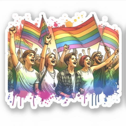 Stolz | LGBTQIA + Menschen und Flaggen Aufkleber (Vorderseite)