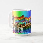 Stolz | LGBTQIA + Menschen und Flaggen Kaffeetasse (Vorderseite Links)