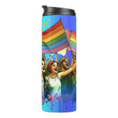 Stolz | LGBTQIA + Menschen und Flaggen Thermosbecher (Nach rechts gedreht)
