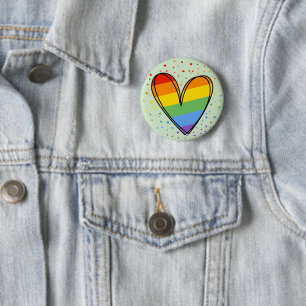 Stolz Liebe Herz Gay Regenbogen LGBTQ Aufkleber Button
