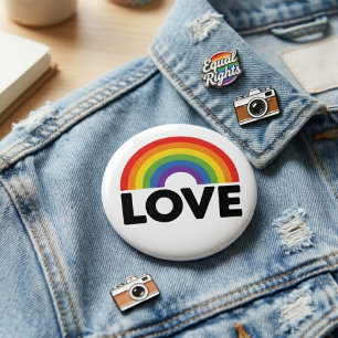 Stolz Liebe ist Liebe Gay Gleichheit Regenbogen LG Button