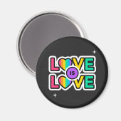 Stolz. Liebe ist Liebe. Gay Rainbow Farben Magnet (Vorderseite/Rückseite)