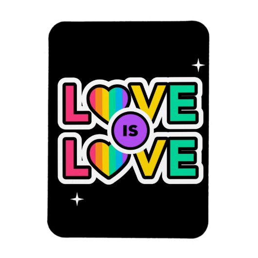 Stolz. Liebe ist Liebe. Gay Rainbow Farben Magnet (Vertikal)