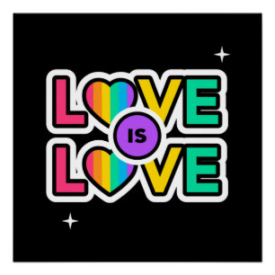 Stolz. Liebe ist Liebe. Gay Rainbow Farben Poster