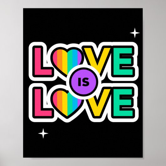 Stolz. Liebe ist Liebe. Gay Rainbow Farben Poster (Vorne)