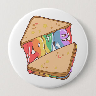 Stolz. Liebe ist Liebe. Niedliche Liebe. Regenboge Button