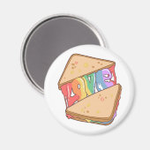 Stolz. Liebe ist Liebe. Niedliche Liebe. Regenboge Magnet (Vorderseite/Rückseite)