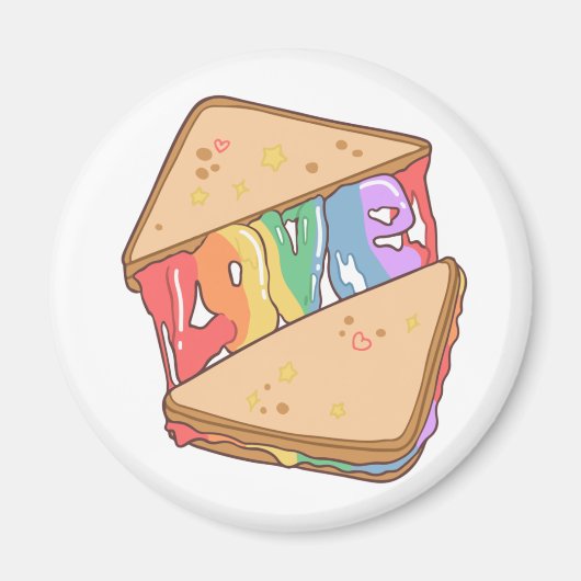 Stolz. Liebe ist Liebe. Niedliche Liebe. Regenboge Magnet (Vorne)