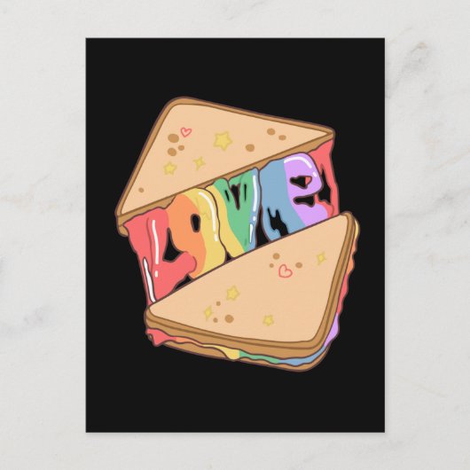 Stolz. Liebe ist Liebe. Niedliche Liebe. Regenboge Postkarte (Vorderseite)